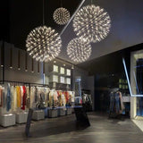 Sleek Modern Globe 12-Light LED Firework Pendant Light
