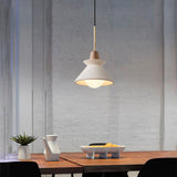 Nordic Minimalist White Cement 1-Light Tapered Pendant Lamp