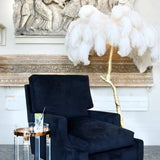Elegant White Ostrich Feather Floor Lamp