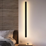 Sleek Black Minimalist Linear Dimmable LED Outdoor Wall Light - IP65 Weatherproof