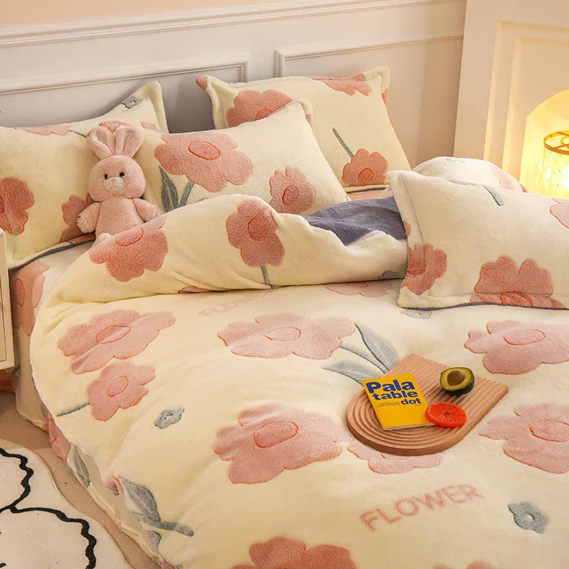 Cozy Thick Fleece Flannel Winter Duvet Cover Set — Ultra-Warm, Soft & Snug Bedding