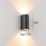 Sleek Modern Outdoor 2‑Light Wall Sconce with Glass Cylinder Shade — Waterproof Aluminum Lamp