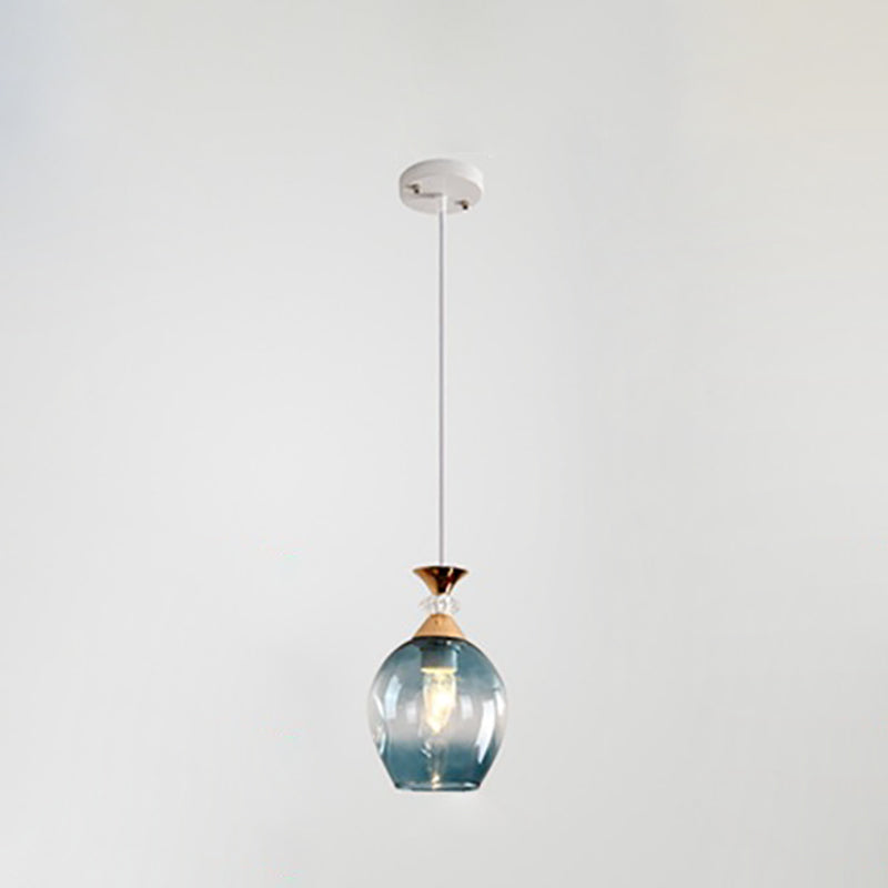 Nordic Gradient Glass Orb Chandelier - 3-Light Modern Pendant