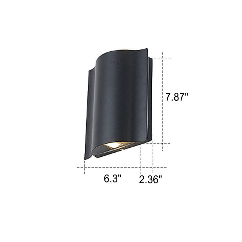 Modern Wave Aluminum LED Outdoor Wall Sconce – Waterproof, Weatherproof Exterior Lighting
