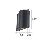 Modern Wave Aluminum LED Outdoor Wall Sconce – Waterproof, Weatherproof Exterior Lighting