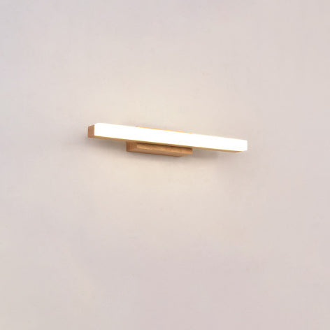 Nordic Minimalist Wooden Long-Strip Vanity Light – LED Wall Sconce Lamp