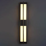 Elegant Modern-Transitional Rectangular Copper-Marble LED Outdoor Wall Sconce Lamp for Patio