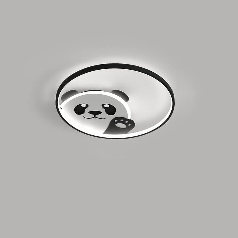 Adorable Cartoon Panda Round LED Flush Mount Ceiling Light