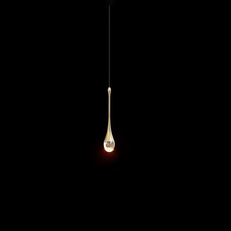 Contemporary Scandinavian Water-Drop Crystal LED Chandelier – Iron & Aluminum for Bedroom