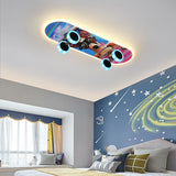 Creative Cartoon Skateboard LED Kids’ Flush Mount Ceiling Light – Acrylic Ceiling Fixture