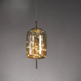 Sleek Contemporary Scandinavian Glass Cylinder Oval 1-Light Pendant for Bedroom