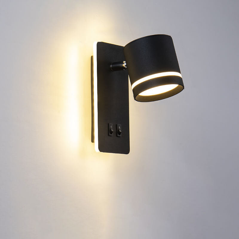 Nordic Minimalist Square LED Reading Wall Sconce with Rotatable Spotlight