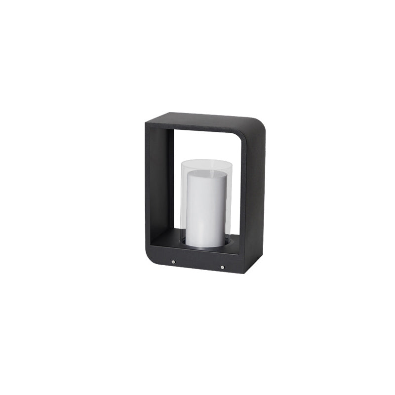 Modern Minimalist Square-Frame LED Landscape Light - Waterproof Stainless Steel & Acrylic for Outdoor Patio & Lawn