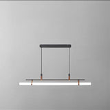 Sleek Nordic Minimalist Long Leather-Strip LED Island Light Chandelier