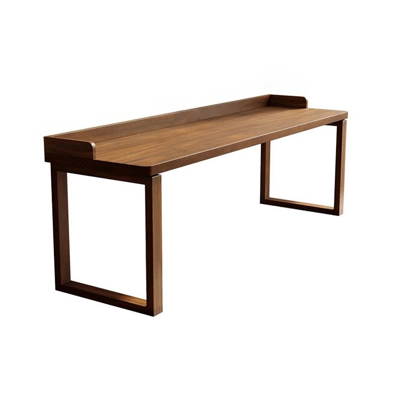 Traditional Rustic Rectangular Wood Desk with Two-Leg Frame for Home Office