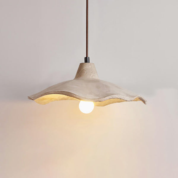Japanese Vintage Flower-Shaped Cement Lampshade Island Light Chandelier - 1/2/3-Light