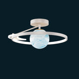 Sleek Modern Space Planet Globe LED Ceiling Light - Semi-Flush Mount