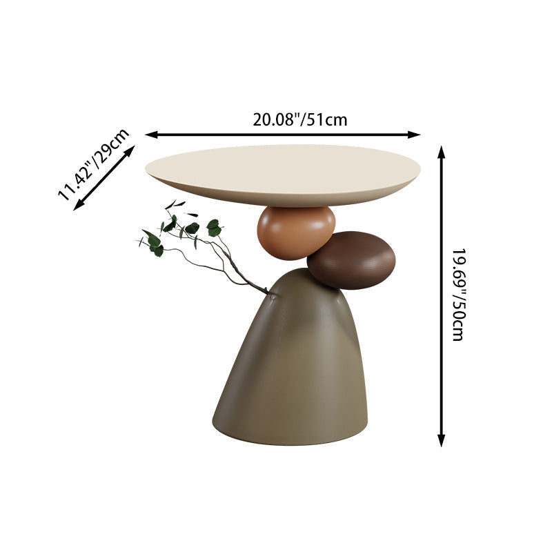 Contemporary Resin End Table with Round Elliptical Branch Slab – Modern Bedroom Accent