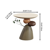 Contemporary Resin End Table with Round Elliptical Branch Slab – Modern Bedroom Accent