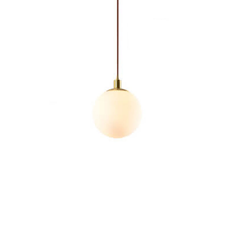 Nordic Minimalist White Orb 1-Light Pendant Lamp