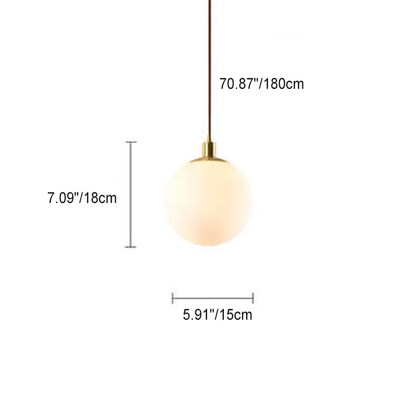 Nordic Minimalist White Orb 1-Light Pendant Lamp