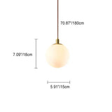 Nordic Minimalist White Orb 1-Light Pendant Lamp