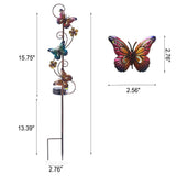 Solar Iron Garden Lights Set – Hummingbird, Butterfly & Dragonfly Lawn & Landscape Accent