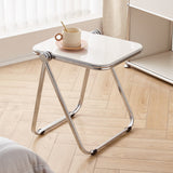 Sleek Contemporary Square End Table with Acrylic Metal Frame – Foldable for Living Room