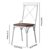 Contemporary Industrial PU Leather, Wood & Iron Dining Chair & Table Set with Square X-Back for Dining Room