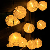 Modern Art Deco Solar Lantern Ball: Waterproof Fabric LED String Lights for Outdoor Patio & Landscape