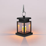 Solar-Powered Vintage Candle Lantern with LED — Outdoor Hanging Light