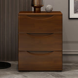 Traditional Japanese-Style Rectangular Nightstand with Rubber Wood & Metal – 2/3-Drawer Bedside Table