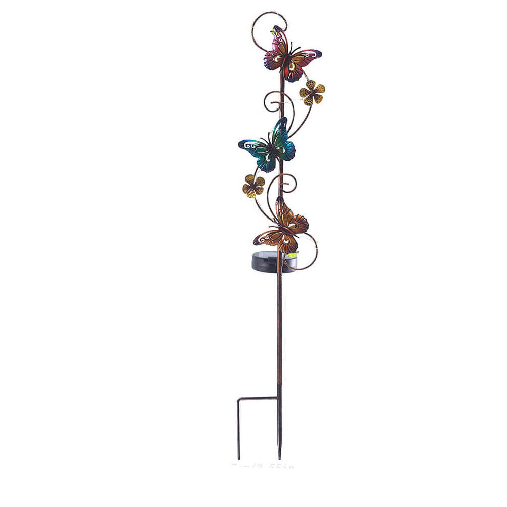 Solar Iron Garden Lights Set – Hummingbird, Butterfly & Dragonfly Lawn & Landscape Accent