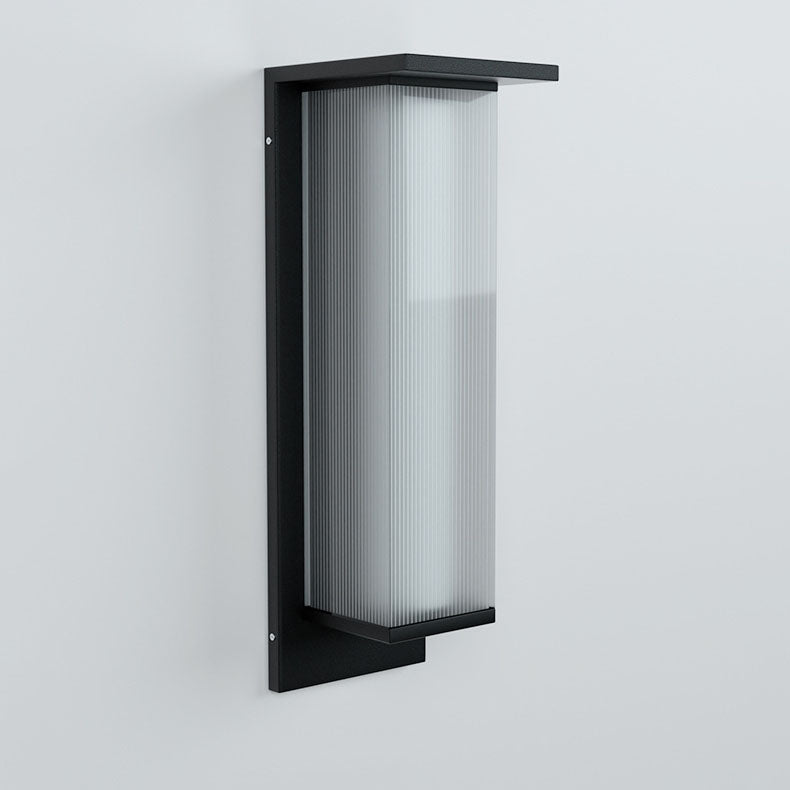Modern Minimalist Solar LED Outdoor Wall Sconce – Rectangular Stainless Steel & Acrylic, Waterproof Patio Lighting