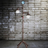 Industrial Steampunk Copper Water Pipe 2-Light Vintage Floor Lamp