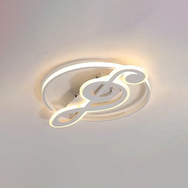 Nordic-Inspired LED Flush Mount Ceiling Light with Creative Music Notes Design