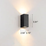 Sleek Modern Outdoor 2‑Light Wall Sconce with Glass Cylinder Shade — Waterproof Aluminum Lamp