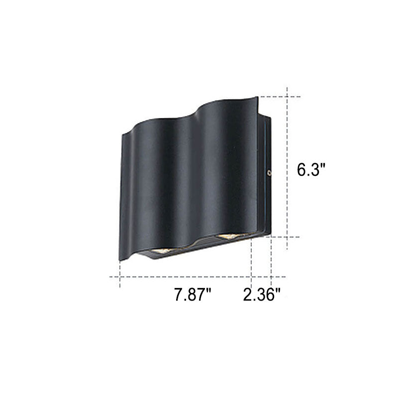 Modern Wave Aluminum LED Outdoor Wall Sconce – Waterproof, Weatherproof Exterior Lighting