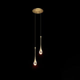 Contemporary Scandinavian Water-Drop Crystal LED Chandelier – Iron & Aluminum for Bedroom