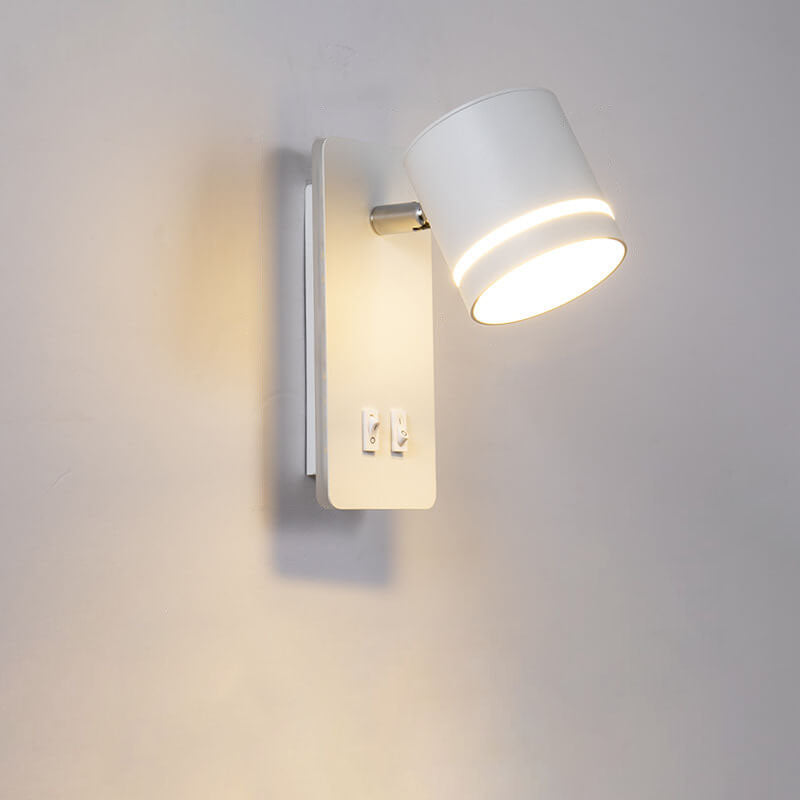 Nordic Minimalist Square LED Reading Wall Sconce with Rotatable Spotlight
