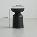 Traditional Japanese Wabi-Sabi Wood End Table with Geometric Design - Living Room Accent