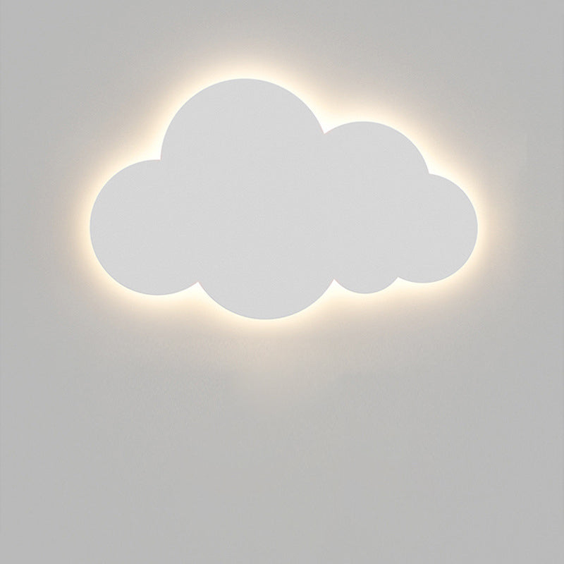 Contemporary Creative Cartoon Smiley Cloud LED Kids Wall Sconce with Iron-Acrylic Shade for Bedroom