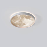 Nordic Moon Round LED Flush Mount Ceiling Light — Creative Minimalist Design with Soft Ambient Glow
