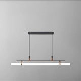 Sleek Nordic Minimalist Long Leather-Strip LED Island Light Chandelier
