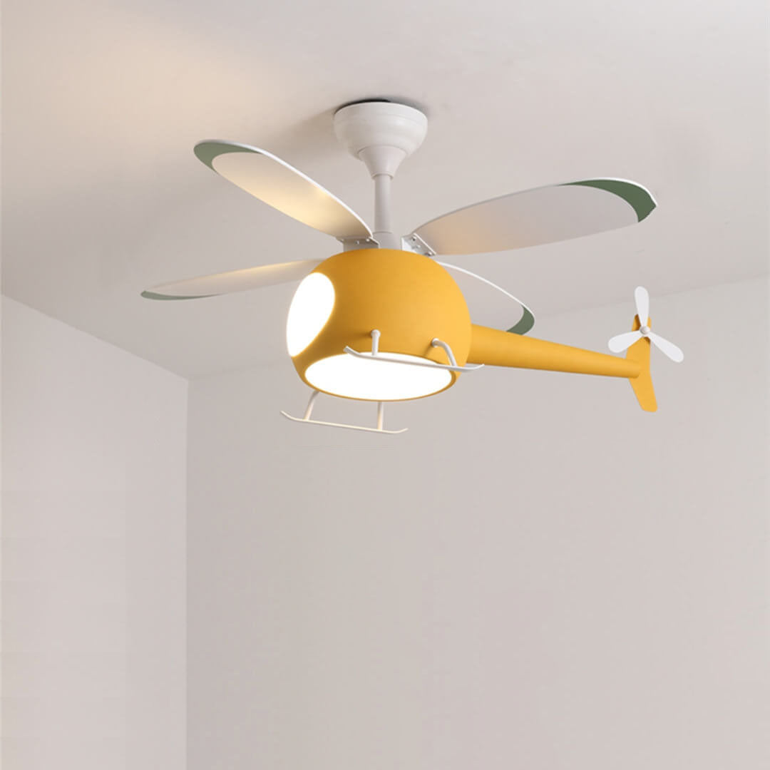 Charming Cartoon Aircraft LED Ceiling Fan Light with Downrods