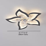 Scandinavian Modern Luxury Flower LED Flush Mount Ceiling Fan Light (Iron & Acrylic)