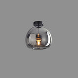 Elegant Nordic Luxury Round Glass Ball 1-Light Semi-Flush Mount Ceiling Light