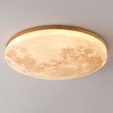 Nordic Minimalist Moon-Round LED Flush-Mount Ceiling Light with PVC Diffuser
