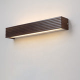 Elegant Modern Chinese Walnut Square Bar Vanity LED Wall Sconce Lamp for Bathroom