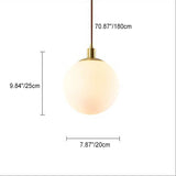 Nordic Minimalist White Orb 1-Light Pendant Lamp